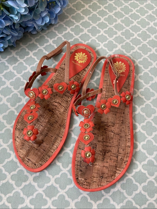 Yellow Box Shoes - YellowBox Coral Floral Leather Honeysuckle Sandal